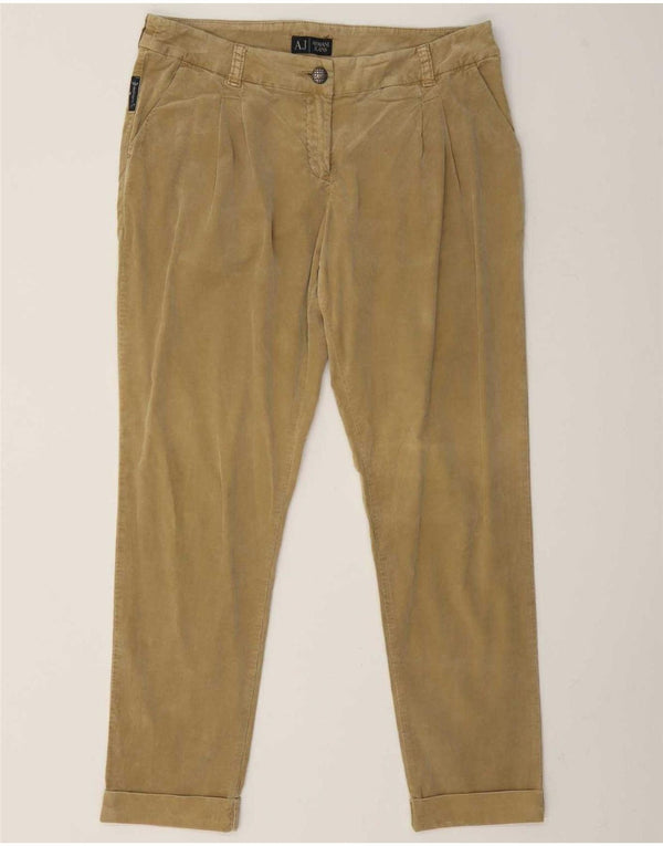 Armani Womens Straight Corduroy Trousers EU 42 Large W32 L27 Beige