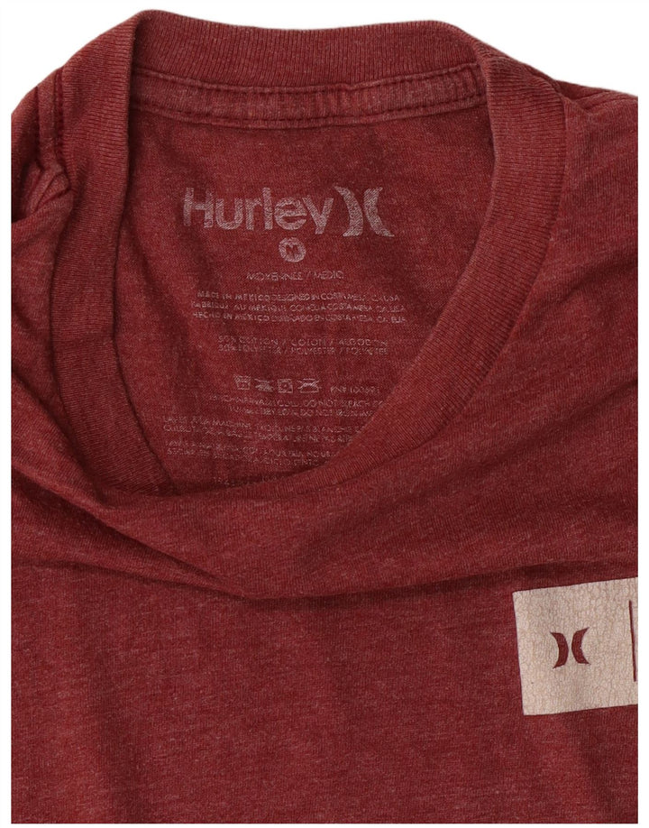 Hurley Mens T-Shirt Medium Burgundy Cotton
