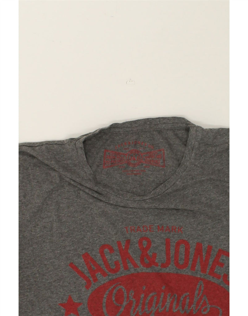 JACK & JONES Mens Graphic T-Shirt Top Medium Grey Flecked Cotton | Vintage Jack & Jones | Thrift | Second-Hand Jack & Jones | Used Clothing | Messina Hembry 