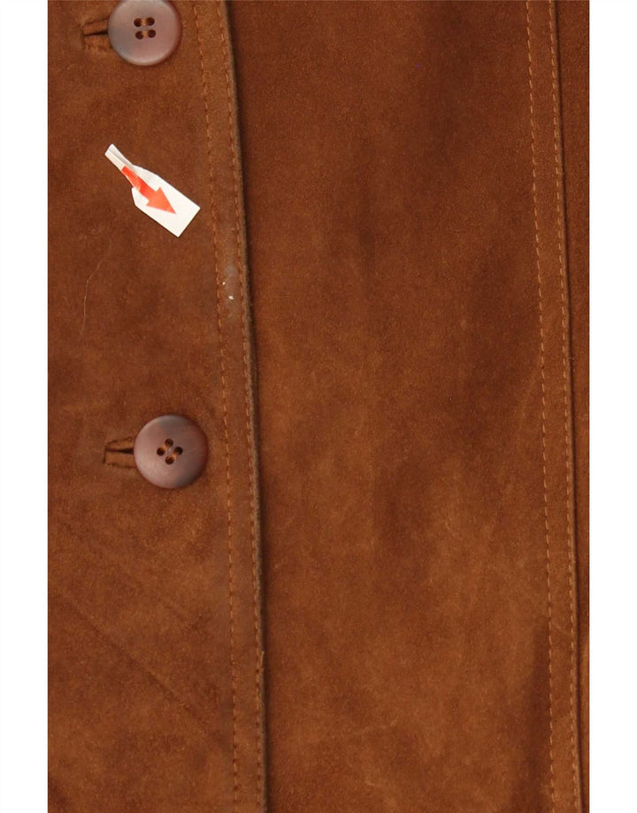 Conbipel Womens Suede Jacket IT 44 Medium Brown Leather