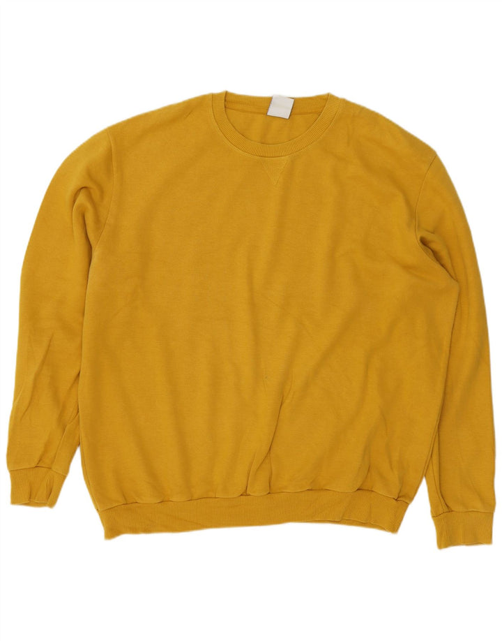Zara Mens Sweatshirt Jumper 2XL Yellow Cotton
