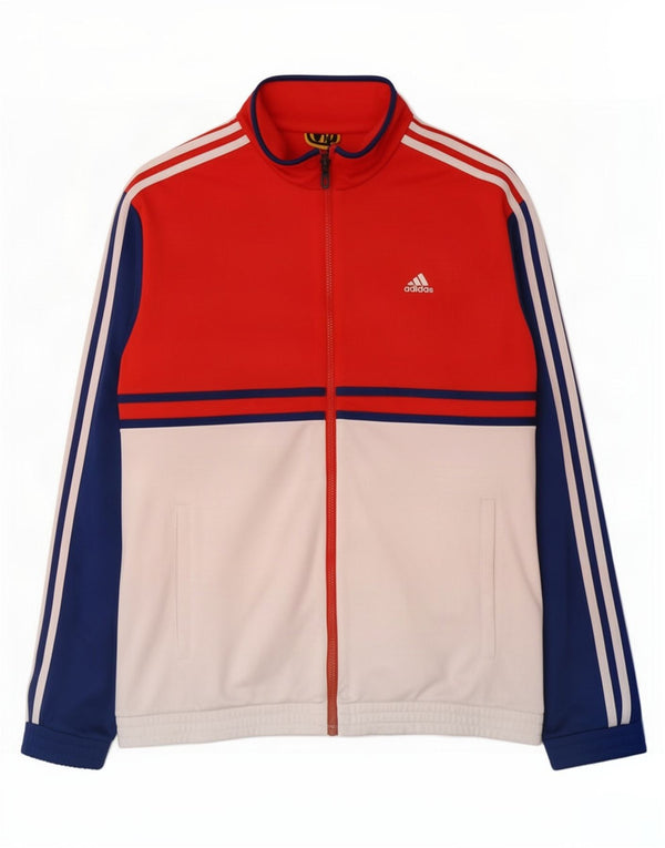 Adidas Mens Graphic Tracksuit Top Jacket UK 44/46 Large Red Colourblock