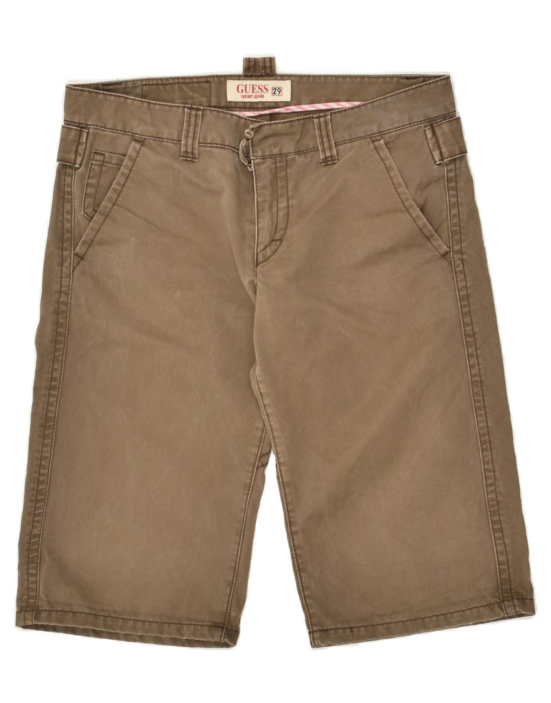 GUESS Mens Chino Shorts W29 Small Brown Cotton | Vintage Guess | Thrift | Second-Hand Guess | Used Clothing | Messina Hembry 