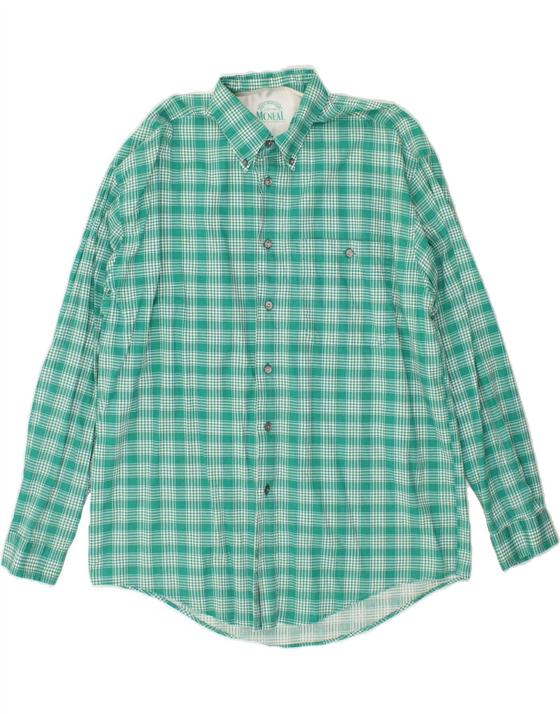 MCNEAL Mens Shirt Large Green Check Cotton | Vintage McNeal | Thrift | Second-Hand McNeal | Used Clothing | Messina Hembry 