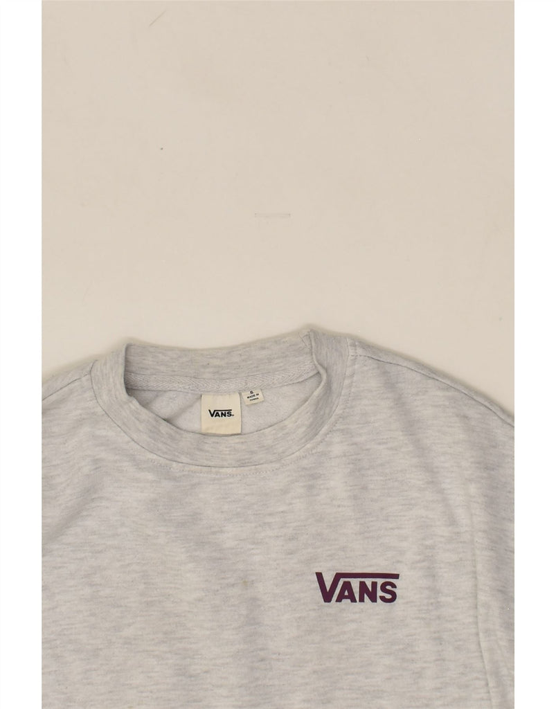 VANS Womens Graphic Sweatshirt Jumper UK 10 Small Grey | Vintage Vans | Thrift | Second-Hand Vans | Used Clothing | Messina Hembry 