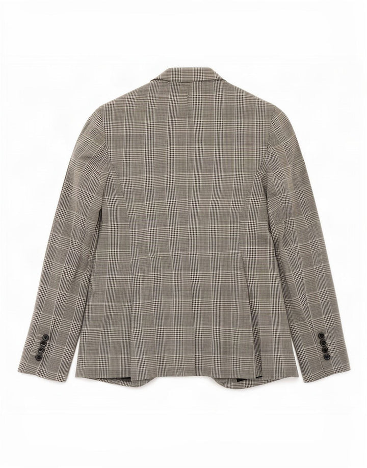 Marks & Spencer Womens 1 Button Blazer Jacket UK 8 Small Grey Check Cotton