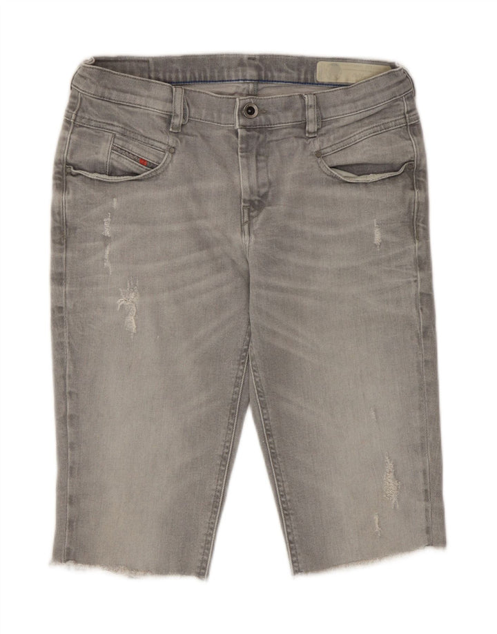 Diesel Womens Belthy Distressed Denim Shorts W27 Small Grey Cotton