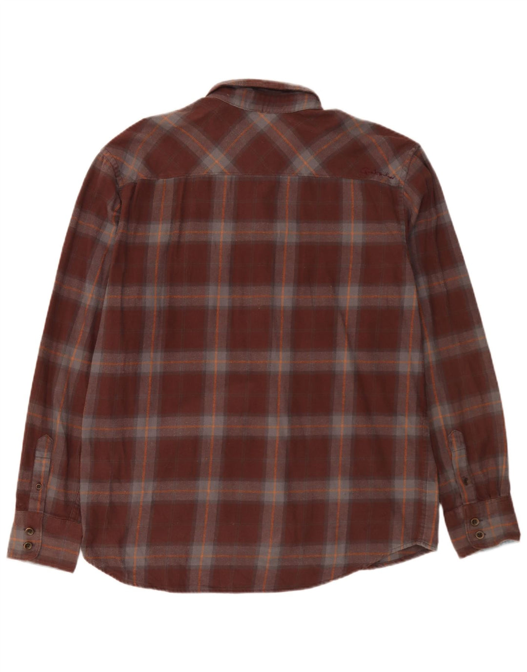 Quiksilver Mens Flannel Shirt Large Brown Check Cotton