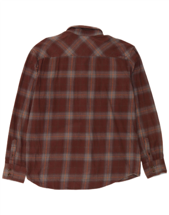 Quiksilver Mens Flannel Shirt Large Brown Check Cotton