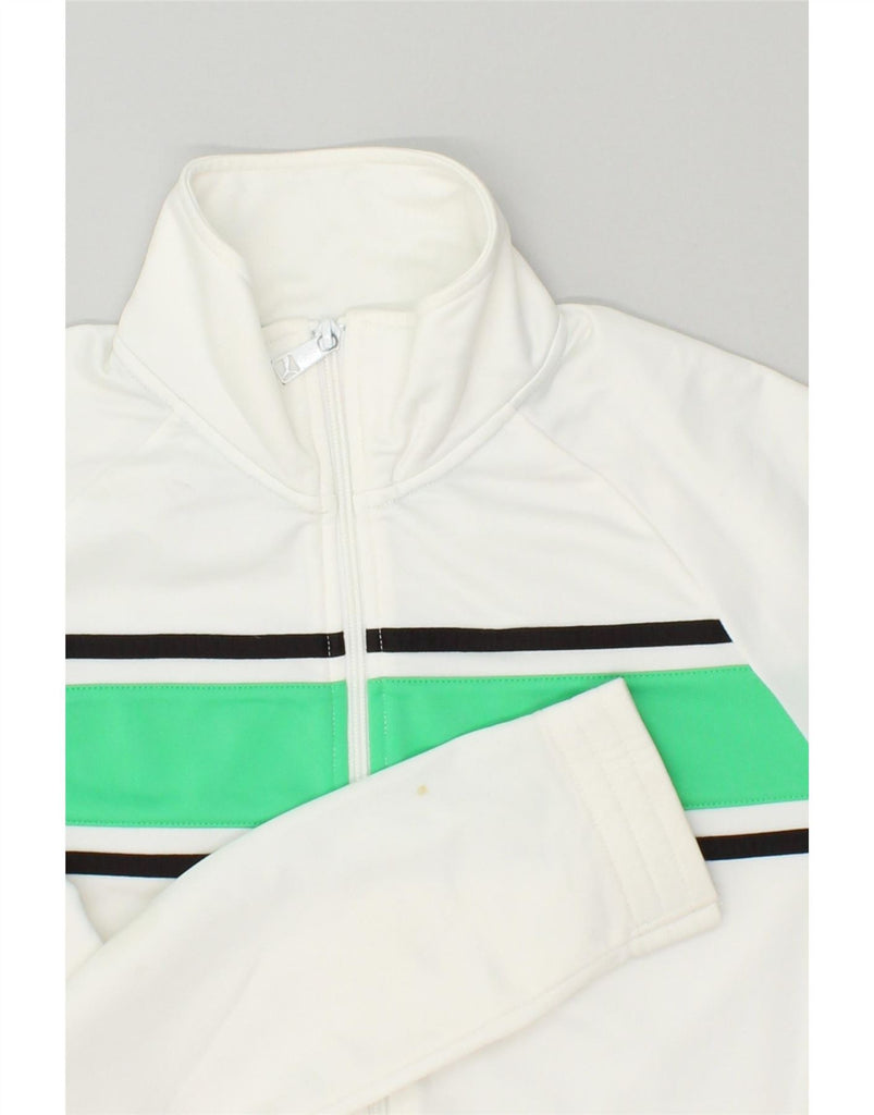 PUMA Mens Graphic Tracksuit Top Jacket Small White Colourblock Polyester | Vintage Puma | Thrift | Second-Hand Puma | Used Clothing | Messina Hembry 