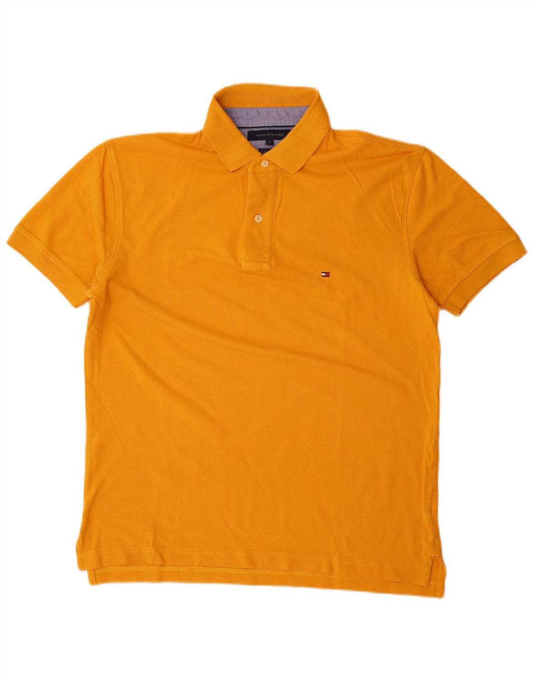 Tommy Hilfiger Mens Polo Shirt Large Yellow Cotton