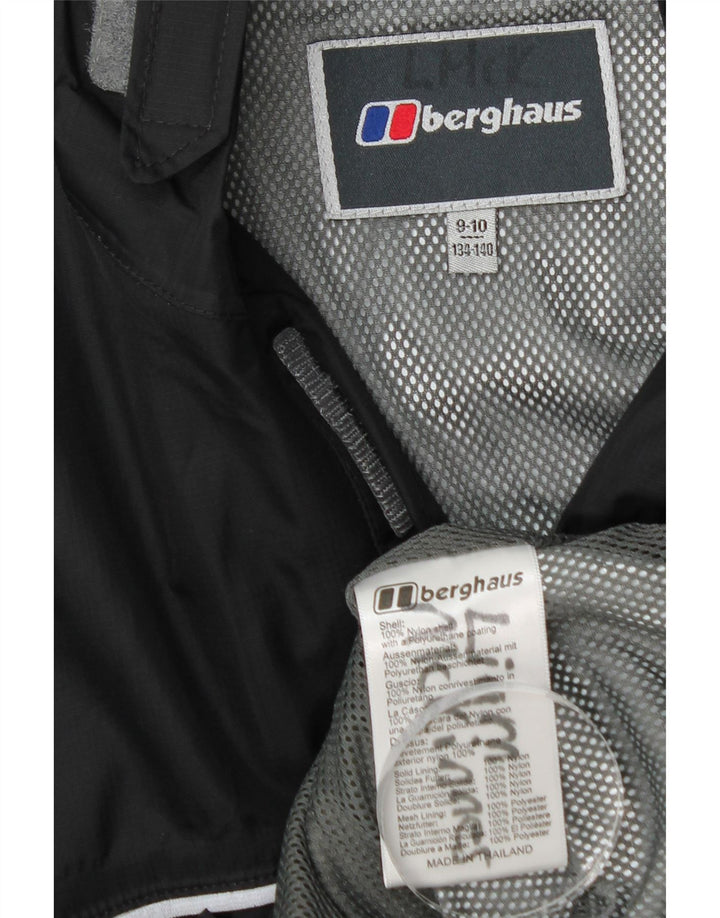 Berghaus Boys Hooded Rain Jacket 9-10 Years Black Nylon