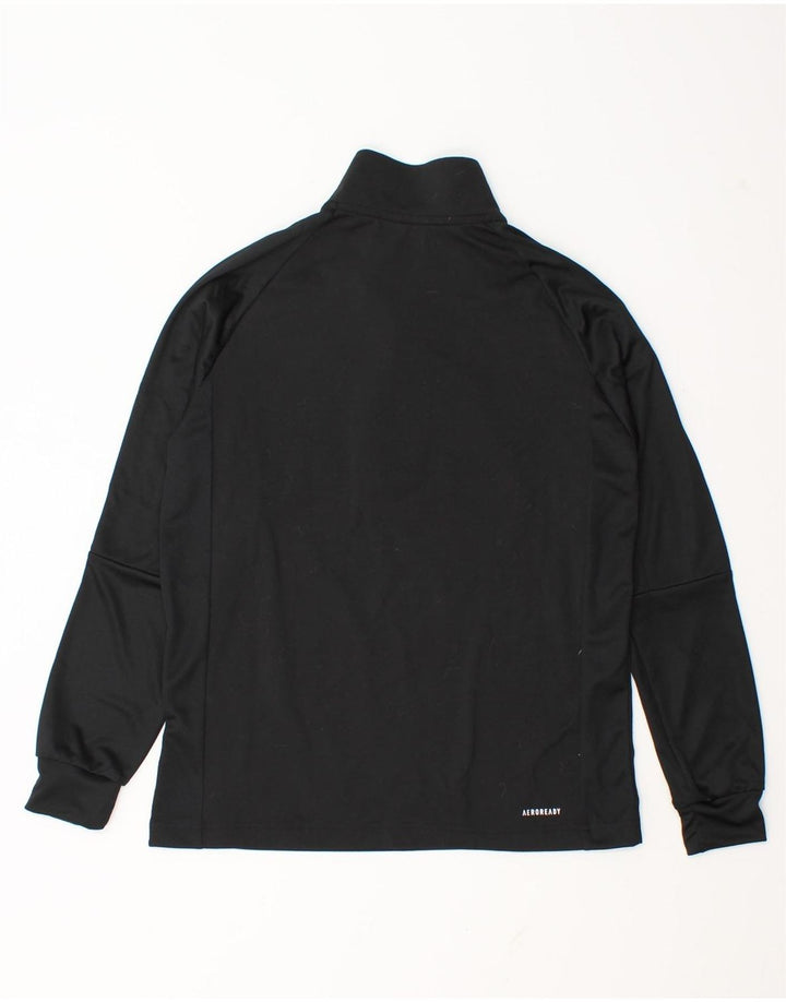Adidas Boys Aeroready Zip Neck Pullover Tracksuit Top 13-14 Years Black