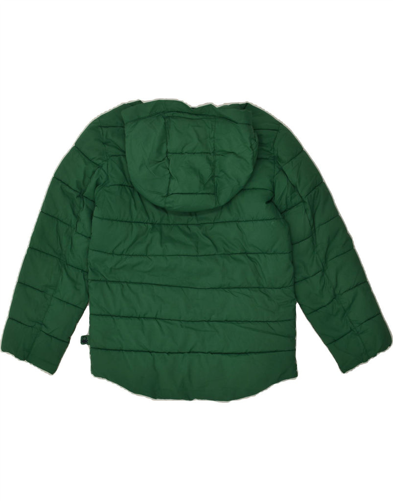 BENETTON Girls Hooded Padded Jacket 8-9 Years Large Green Polyester | Vintage Benetton | Thrift | Second-Hand Benetton | Used Clothing | Messina Hembry 