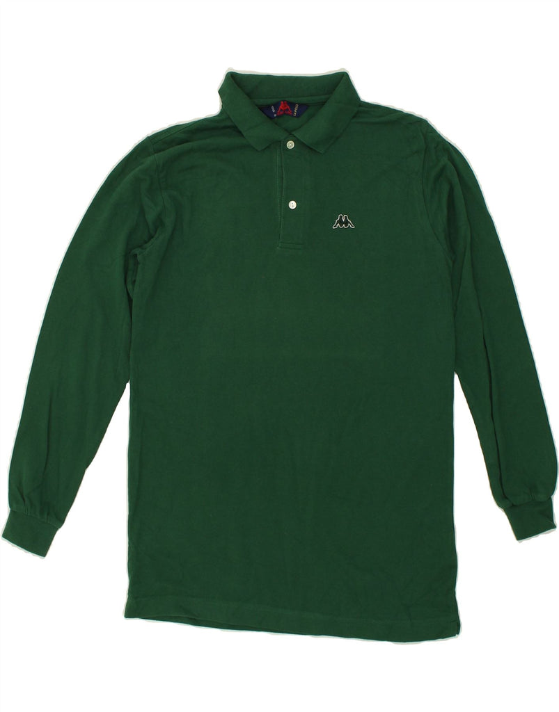 KAPPA Mens Long Sleeve Polo Shirt Small Green Cotton | Vintage Kappa | Thrift | Second-Hand Kappa | Used Clothing | Messina Hembry 