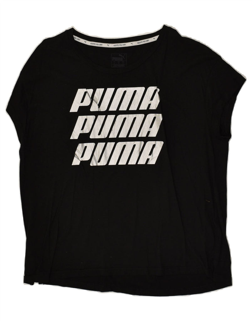 PUMA Womens Graphic T-Shirt Top UK 18 XL Black Cotton | Vintage Puma | Thrift | Second-Hand Puma | Used Clothing | Messina Hembry 