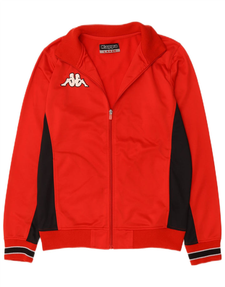 Kappa Mens Tracksuit Top Jacket Large Red Colourblock Polyester