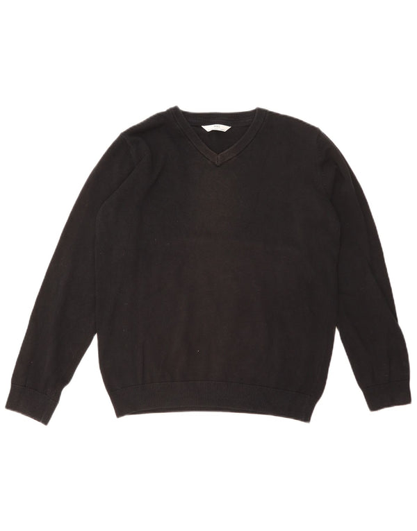 Marks & Spencer Boys V-Neck Jumper Sweater 13-14 Years Black