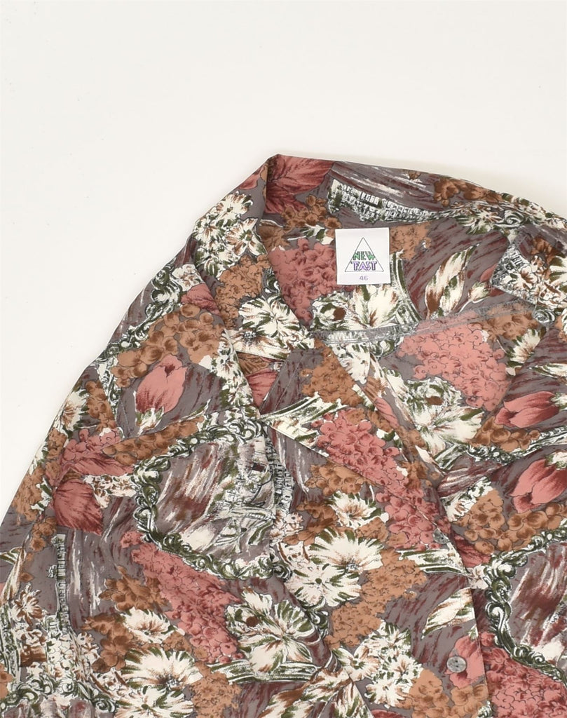 NEW FAST Womens Shirt IT 46 Large Multicoloured Floral Polyester | Vintage New Fast | Thrift | Second-Hand New Fast | Used Clothing | Messina Hembry 