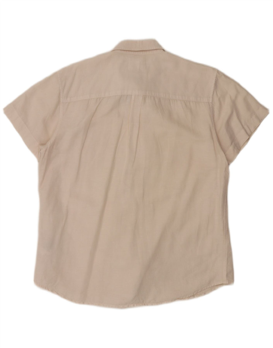 Wrangler Mens Short Sleeve Regular Fit Shirt Large Off White Linen