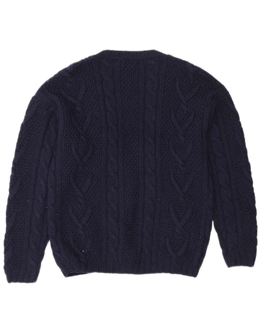 L.L.Bean Womens Oversized Cardigan Sweater UK 10 Small Navy Blue Wool