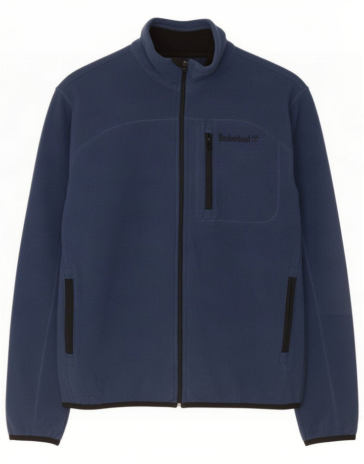 Timberland Mens Fleece Jacket UK 36 Small Blue Polyester