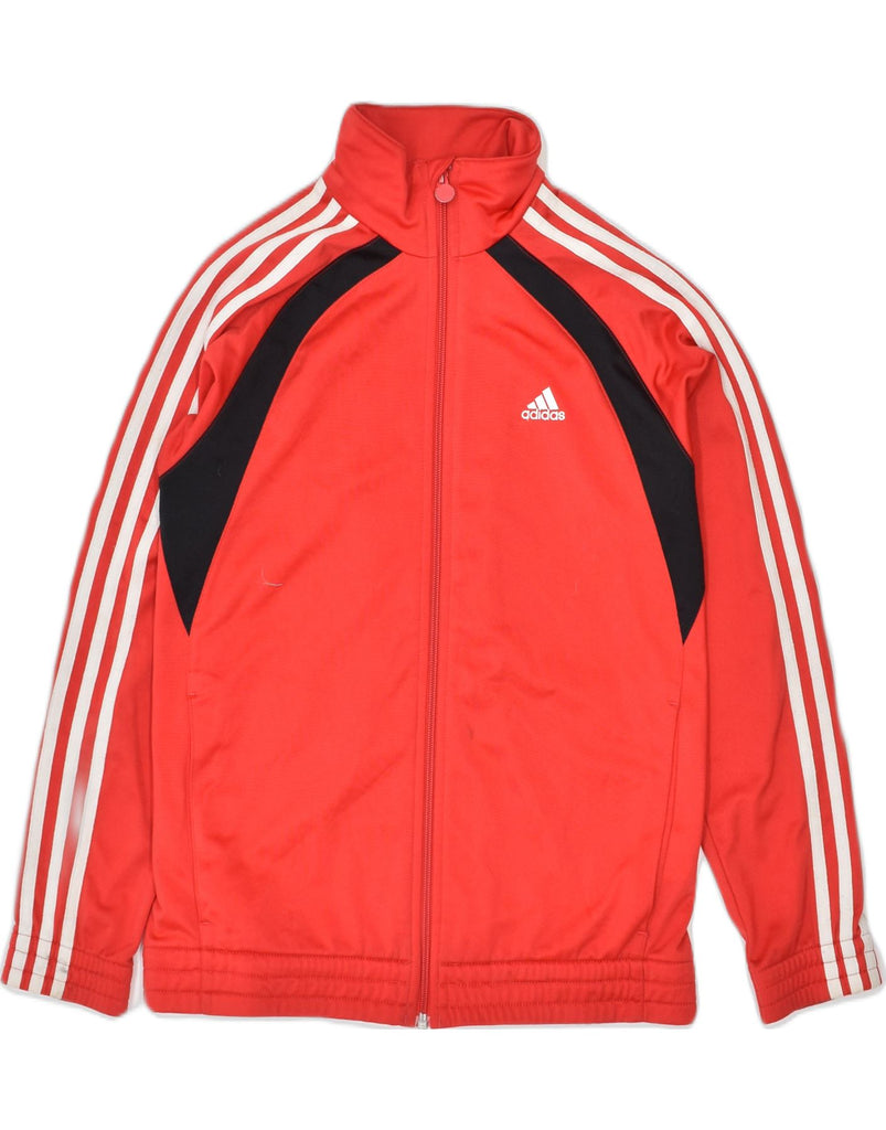 ADIDAS Boys Tracksuit Top Jacket 13-14 Years Red Polyester | Vintage | Thrift | Second-Hand | Used Clothing | Messina Hembry 