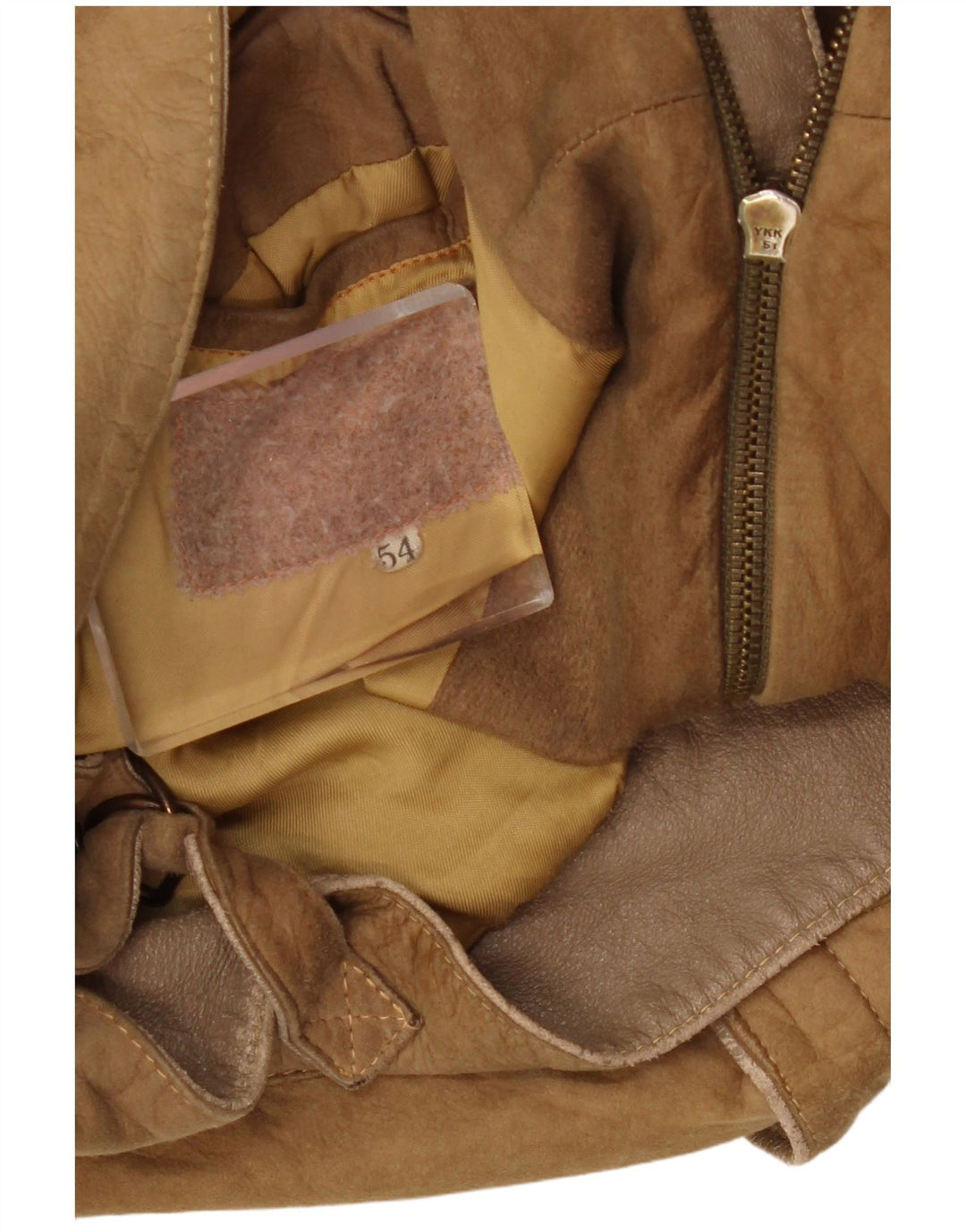 Vintage Mens Leather Jacket UK 40 Large Beige