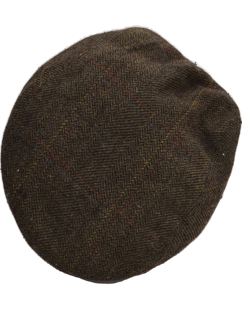 VINTAGE Mens Flat Cap One Size Brown Houndstooth | Vintage Vintage | Thrift | Second-Hand Vintage | Used Clothing | Messina Hembry 