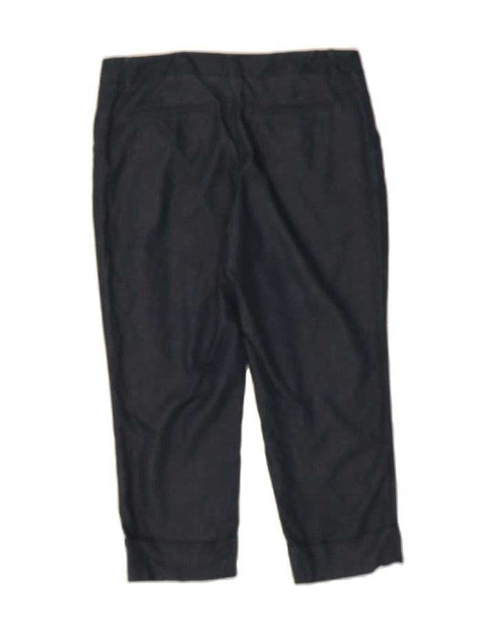 MOSSIMO Womens Straight Cropped Trousers US 12 Large W34 L24 Navy Blue Vintage Mossimo and Second-Hand Mossimo from Messina Hembry 