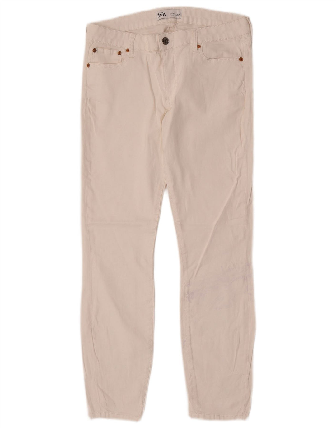 Zara Womens Slim Casual Trousers EU 40 Medium W30 L27 White