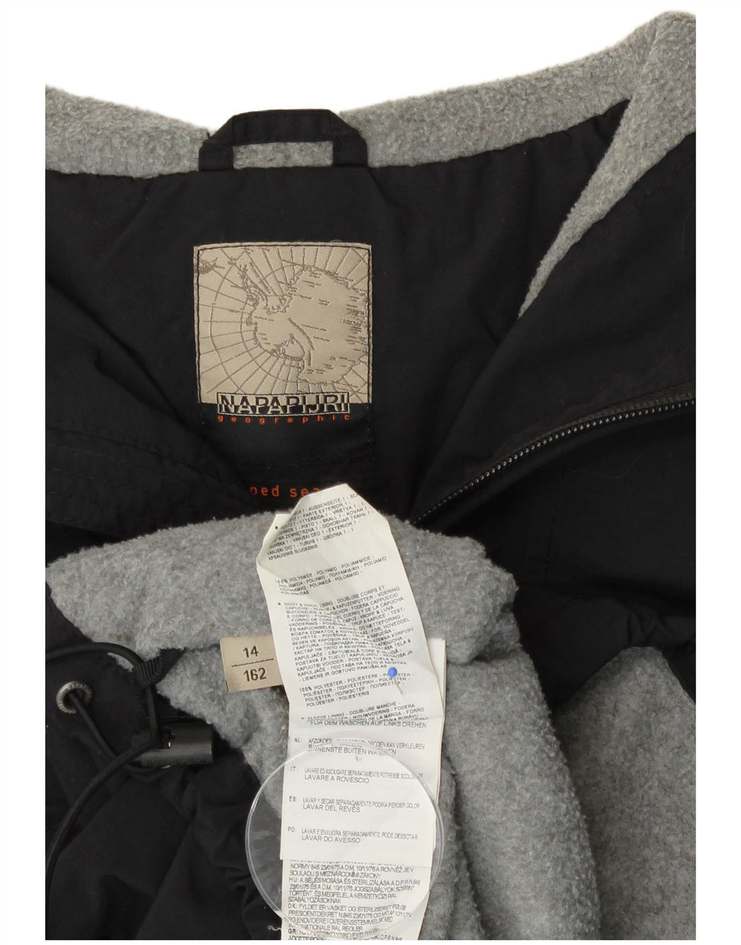 Napapijri Boys Graphic Hooded Anorak Jacket 13-14 Years Black Polyester