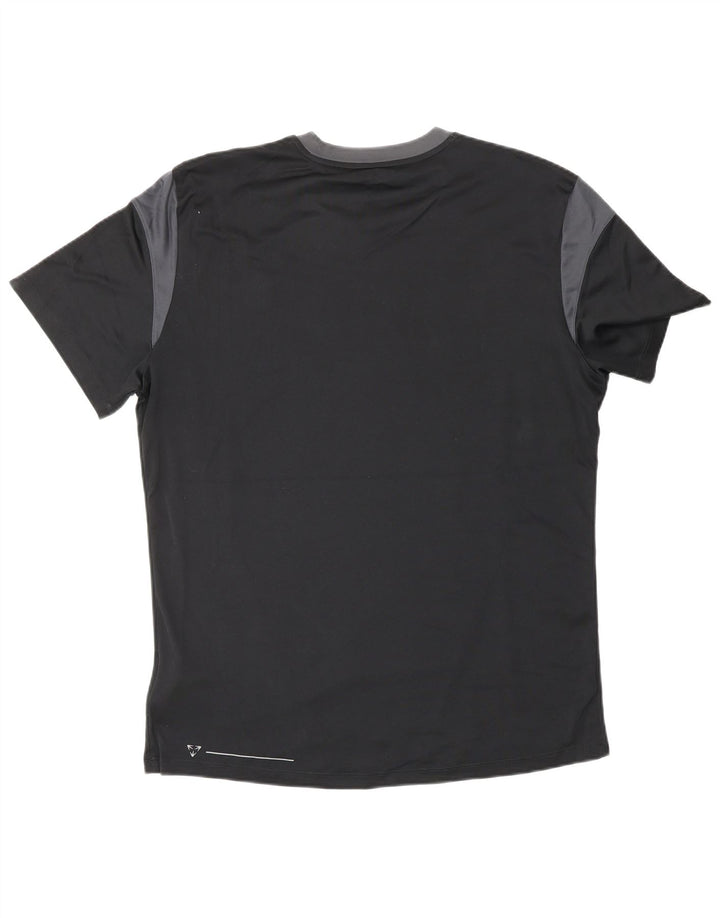 UMBRO Mens T-Shirt Top Large Black Colourblock Polyester