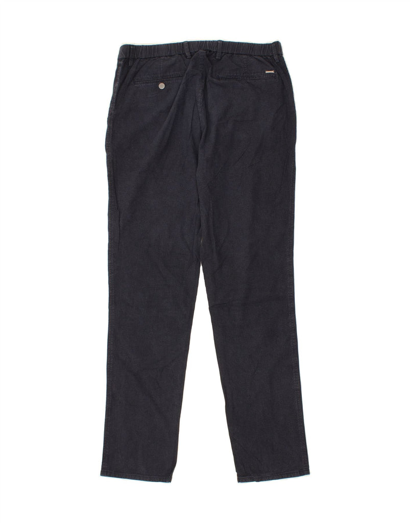 MASSIMO DUTTI Womens Chino Trousers EU 42 Large W32 L30 Navy Blue Check Vintage Massimo Dutti and Second-Hand Massimo Dutti from Messina Hembry 