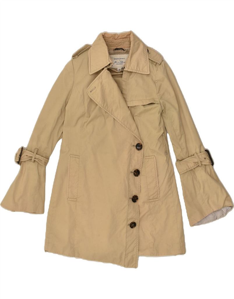 BANANA REPUBLIC Womens Overcoat UK 6 XS Beige Cotton | Vintage Banana Republic | Thrift | Second-Hand Banana Republic | Used Clothing | Messina Hembry 