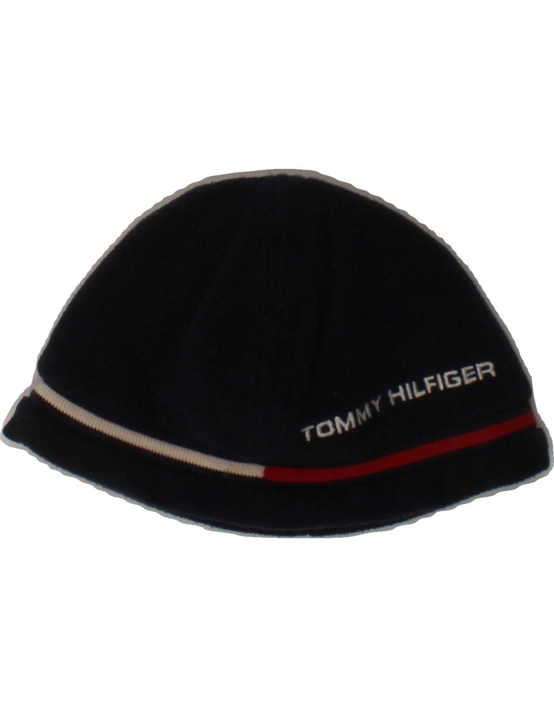 TOMMY HILFIGER Boys Graphic Beanie Hat 4-5 Years One Size Black Polyester Vintage Tommy Hilfiger and Second-Hand Tommy Hilfiger from Messina Hembry 