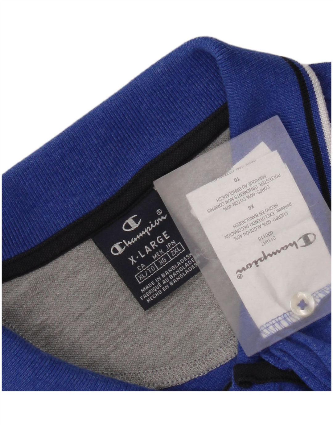 Champion Mens Polo Shirt XL Blue Cotton