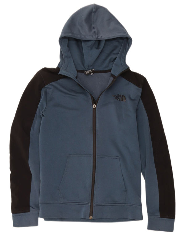 The North Face Boys Zip Hoodie Sweater 14-15 Years XL Blue Colourblock