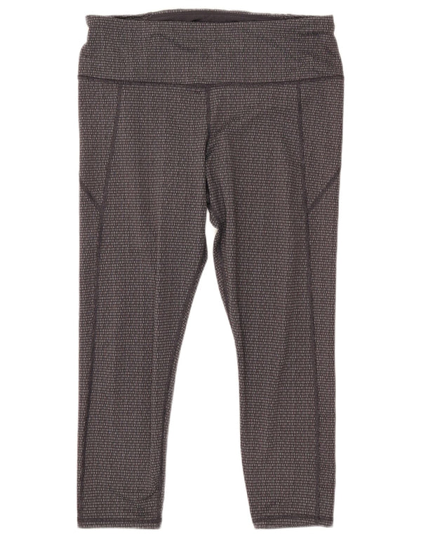 UNDER ARMOUR Womens Slim Fit Crop Leggings UK 18 XL  Grey Geometric