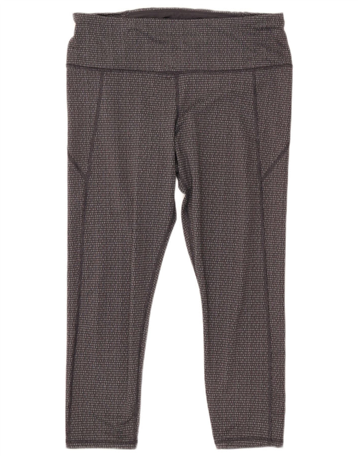 UNDER ARMOUR Womens Slim Fit Crop Leggings UK 18 XL  Grey Geometric