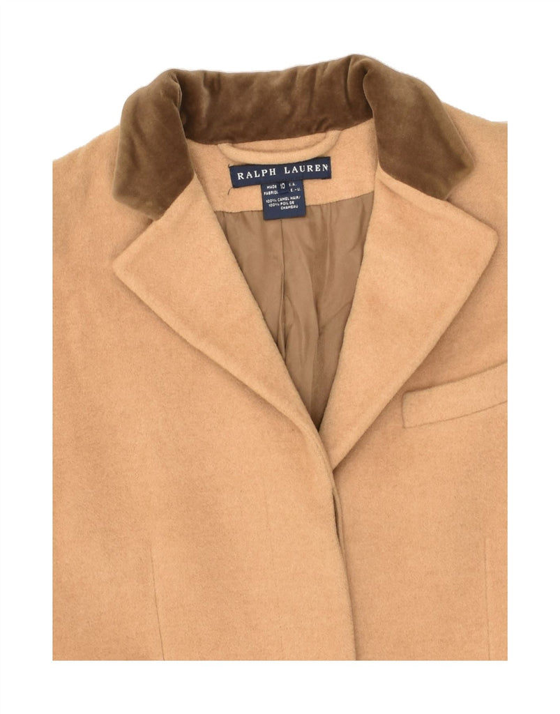 RALPH LAUREN Womens Overcoat US 10 Large Beige Camelhair | Vintage Ralph Lauren | Thrift | Second-Hand Ralph Lauren | Used Clothing | Messina Hembry 