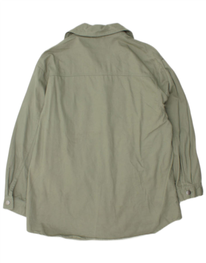 Zara Mens Oversized Utility Jacket UK 10 Small Green Cotton