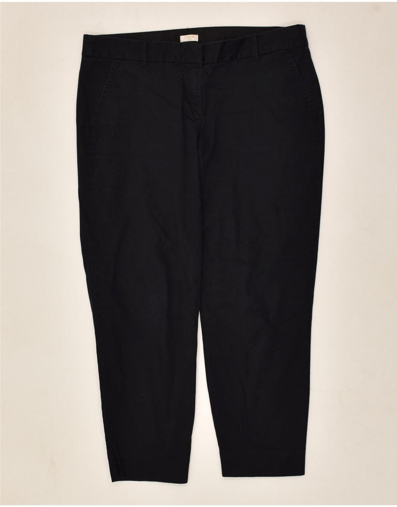 J. CREW Womens Stretch Crop Chino Trousers US 10 Large W34 L25 Navy Blue | Vintage J. Crew | Thrift | Second-Hand J. Crew | Used Clothing | Messina Hembry 