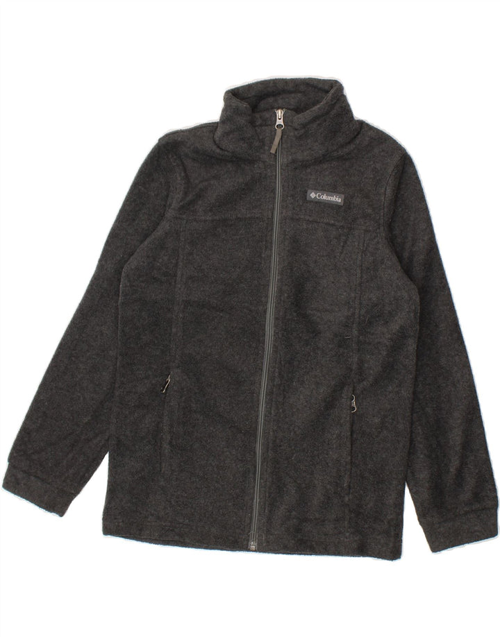 COLUMBIA Boys Fleece Jacket 10-11 Years Medium Grey Polyester Vintage Columbia and Second-Hand Columbia from Messina Hembry 