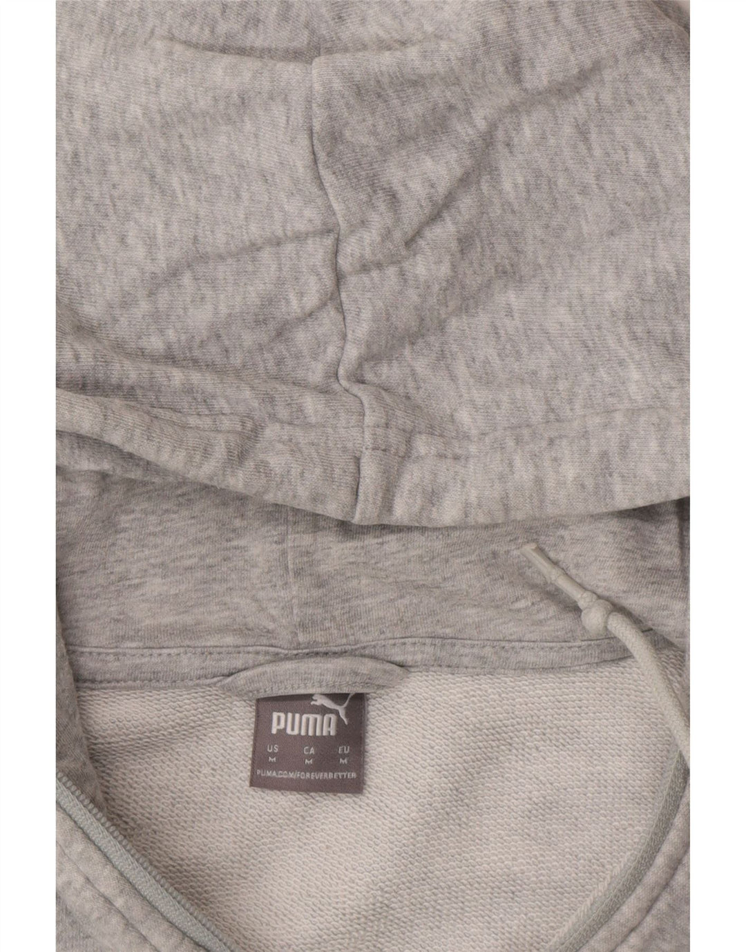 PUMA Womens Graphic Zip Hoodie Sweater UK 14 Medium Grey Colourblock Vintage Puma and Second-Hand Puma from Messina Hembry 