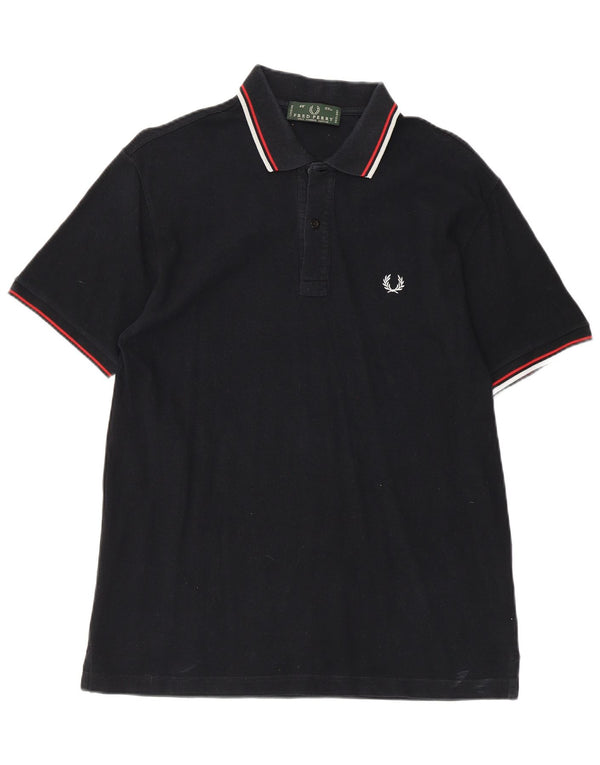 Fred Perry Mens Polo Shirt Large Black Cotton