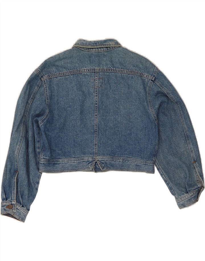BENETTON Girls Crop Denim Jacket 13-14 Years Blue Cotton Vintage Benetton and Second-Hand Benetton from Messina Hembry 