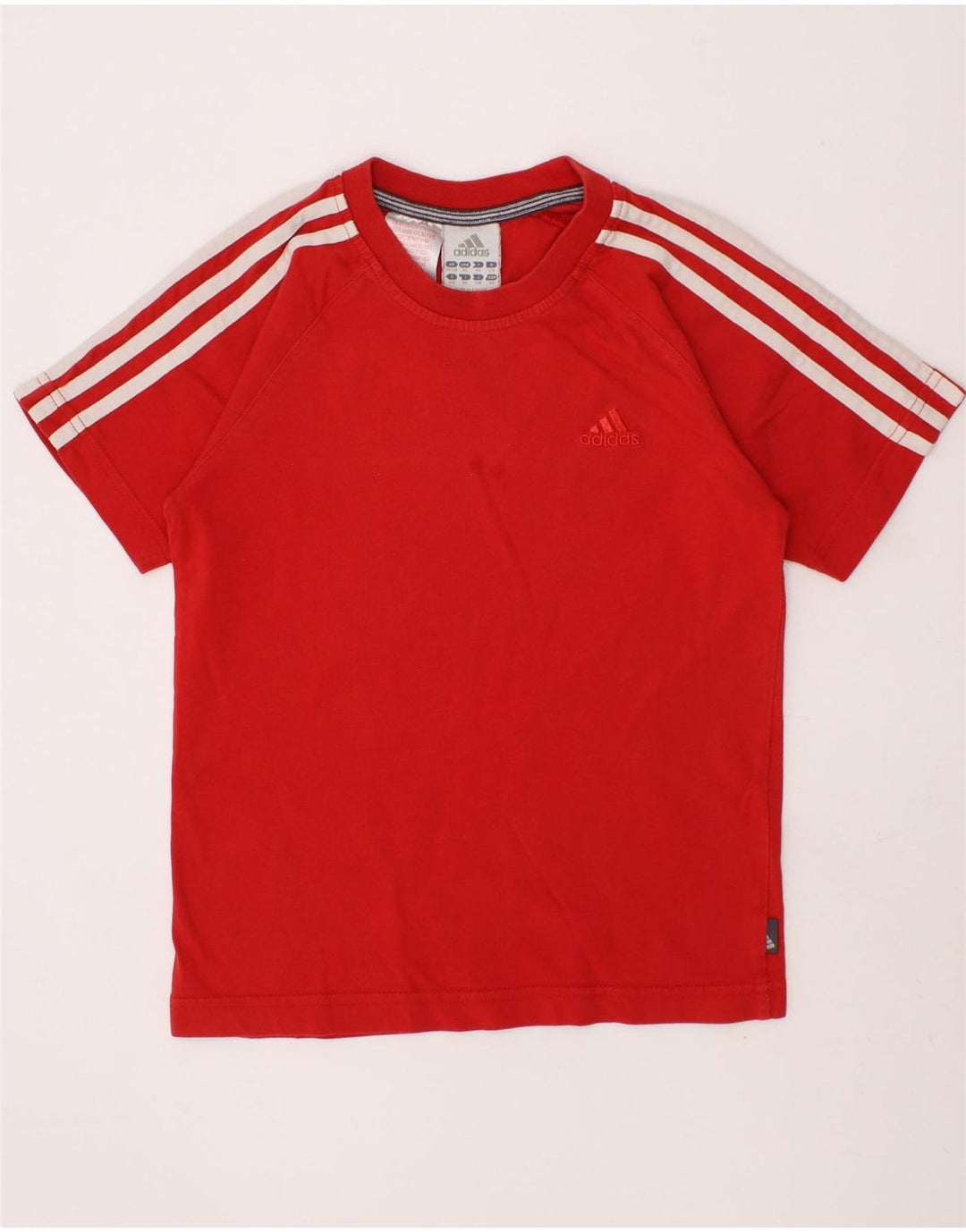 ADIDAS Boys T-Shirt Top 7-8 Years Medium Red Cotton Vintage Adidas and Second-Hand Adidas from Messina Hembry 