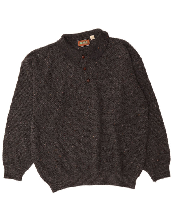 Mckenzie Womens Polo Neck Jumper Sweater UK 26 5XL Grey Flecked Polyacrylic