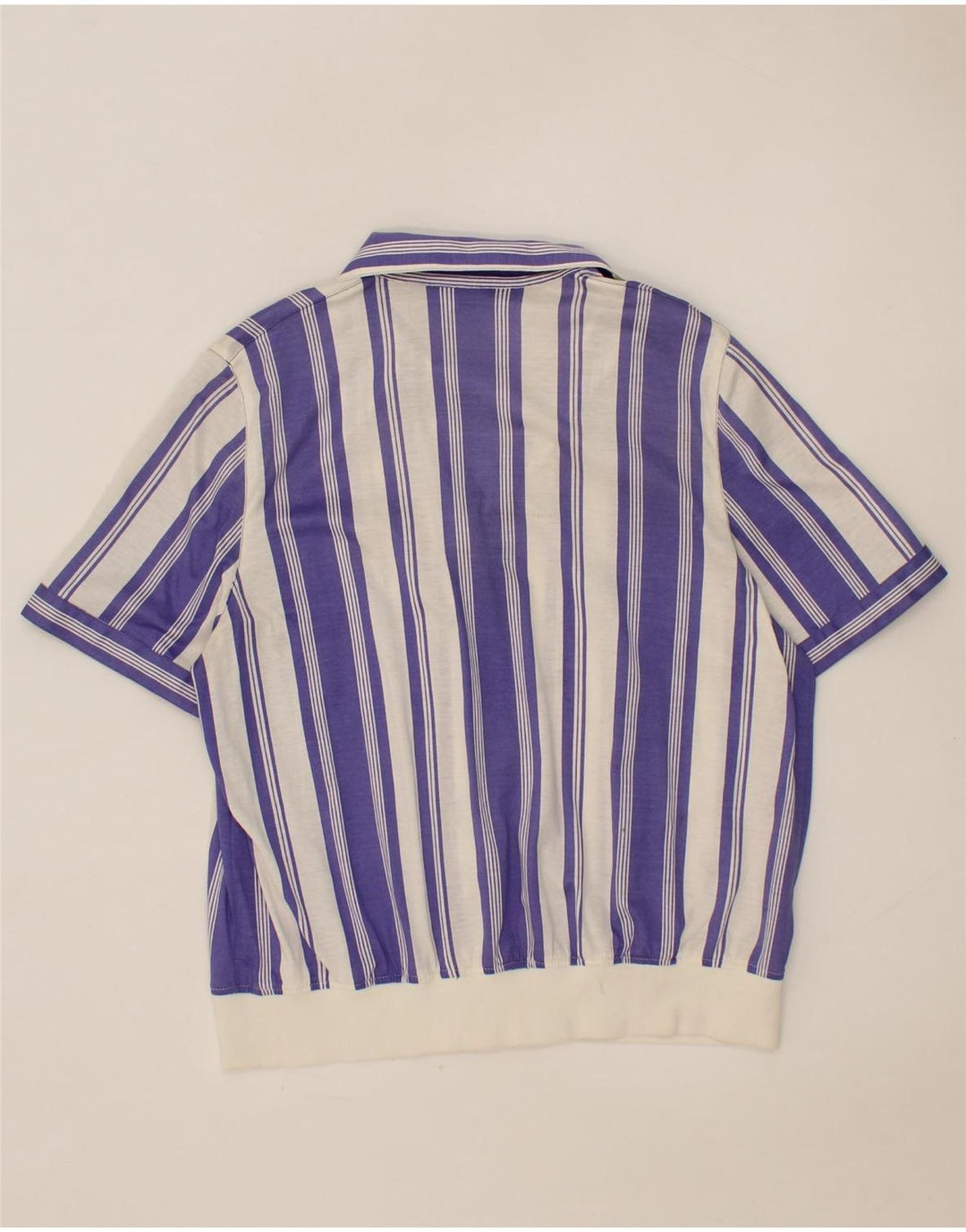 DONNA MIZAR Womens Short Sleeve Shirt Blouse UK 14 Medium Blue Striped Vintage Donna Mizar and Second-Hand Donna Mizar from Messina Hembry 